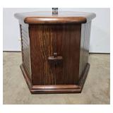 Hexagonal Wooden Corner Cabinet with Double Doors