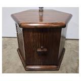Hexagonal Wooden Corner Cabinet with Double Doors