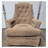 Vintage High-Back Armchair with Button-Tufted Design