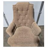 Vintage High-Back Armchair with Button-Tufted Design