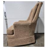 Vintage High-Back Armchair with Button-Tufted Design