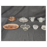 Set of Clear and Pink Vintage Glassware Pieces