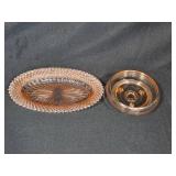 Set of Clear and Pink Vintage Glassware Pieces