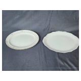 Set of 4 Vintage Platters: Silver Plated Wm Rogers and Porcelain