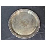 Set of 4 Vintage Platters: Silver Plated Wm Rogers and Porcelain