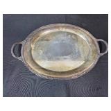 Set of 4 Vintage Platters: Silver Plated Wm Rogers and Porcelain