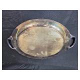 Set of 4 Vintage Platters: Silver Plated Wm Rogers and Porcelain