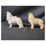 Decorative Animal Figurine Collection with Owl, Fox, and Puma