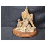 Decorative Animal Figurine Collection with Owl, Fox, and Puma