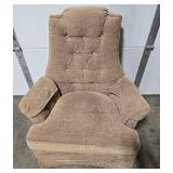 Vintage Brown Upholstered Armchair with Tufted Back