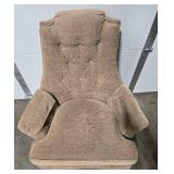 Vintage Brown Upholstered Armchair with Tufted Back