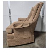 Vintage Brown Upholstered Armchair with Tufted Back