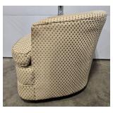Vintage Upholstered Swivel Armchair with Geometric Pattern