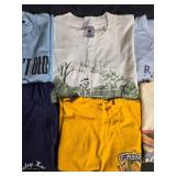 Collection of Mixed Graphic T-Shirts and Denim Skirt
