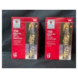 Holiday Lighting and Ornament Set with Ribbon Net Lights and Glass Ornaments