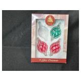 Holiday Lighting and Ornament Set with Ribbon Net Lights and Glass Ornaments