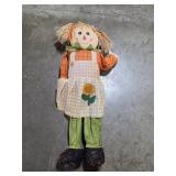 Pair of Decorative Scarecrow Dolls with Sunflower Accents