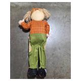 Pair of Decorative Scarecrow Dolls with Sunflower Accents
