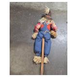 Pair of Decorative Scarecrow Dolls with Sunflower Accents