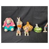 Easter Bunny Decor Collection including Rabbit Figurines and Decorative Baskets