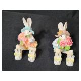 Easter Bunny Decor Collection including Rabbit Figurines and Decorative Baskets