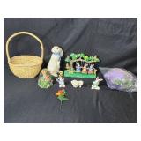Easter Decor Collection: Basket, Figurines & Decorative Pieces