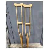 Assorted Mobility Aids: Foldable Walker, Crutches, and Cane