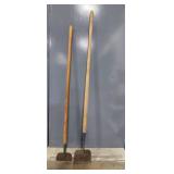Set of 2 Used Garden Hoes with Wooden Handles