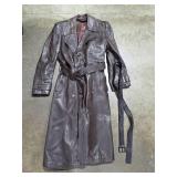 Pair of Leather Trench Coats - Black and Brown