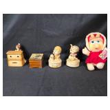 Collection of Vintage Decorative Figurines and Baby Miss Piggy Plush