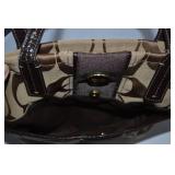 Coach Canvas Handbag with Leather Accents