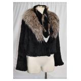 Black Jacket with Fur Trim and Scarf