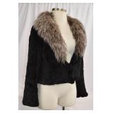Black Jacket with Fur Trim and Scarf