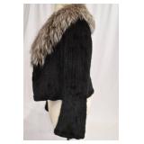 Black Jacket with Fur Trim and Scarf