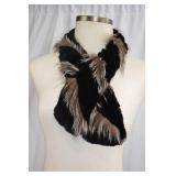 Black Jacket with Fur Trim and Scarf