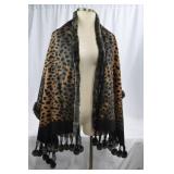 Wool Shawl with Rex Rabbit Border