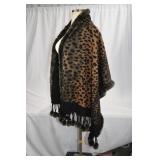 Wool Shawl with Rex Rabbit Border