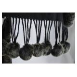 Wool Shawl with Rex Rabbit Border