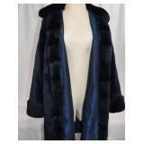 Vintage Reversable Navy Blue Fur Coat
