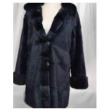 Vintage Reversable Navy Blue Fur Coat