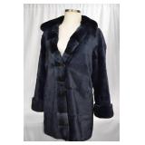 Vintage Reversable Navy Blue Fur Coat