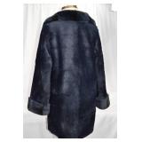 Vintage Reversable Navy Blue Fur Coat