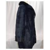 Vintage Reversable Navy Blue Fur Coat