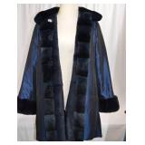 Vintage Reversable Navy Blue Fur Coat