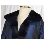 Vintage Reversable Navy Blue Fur Coat