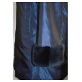 Vintage Reversable Navy Blue Fur Coat