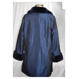 Vintage Reversable Navy Blue Fur Coat