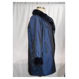 Vintage Reversable Navy Blue Fur Coat