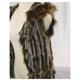 Cedrics Fur Vest with Hood, Small