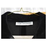 Black Velvet Jumpsuit with Gold Zipper, Size 6